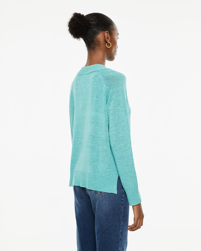 System Action Jersey Escote Pico Con Aberturas Laterales Y Acabados Rib