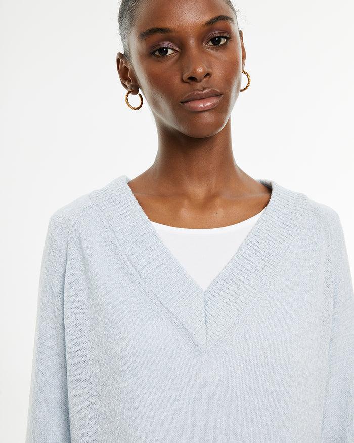 System Action Jersey Escote Pico Con Aberturas Laterales Y Acabados Rib