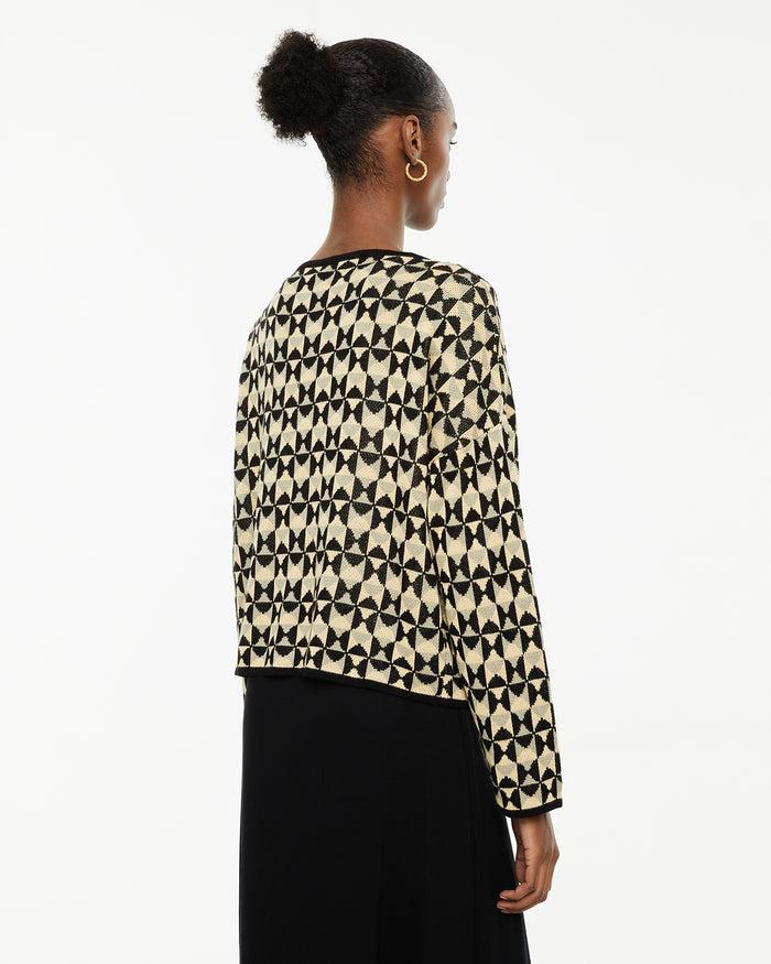 System Action Jersey Jaquard De Cuello Redondo Y Estampado Geométrico