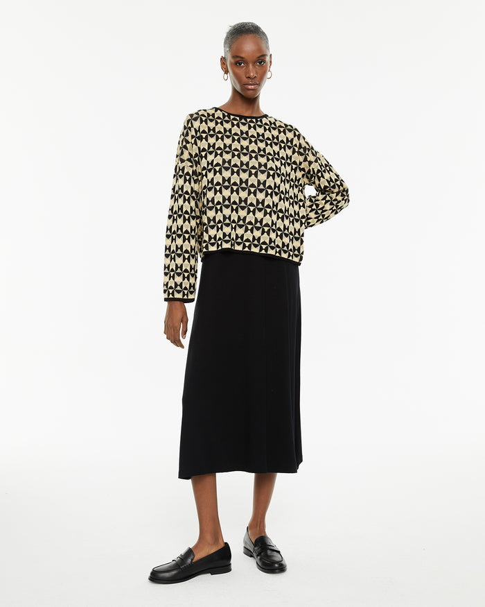 System Action Jersey Jaquard De Cuello Redondo Y Estampado Geométrico