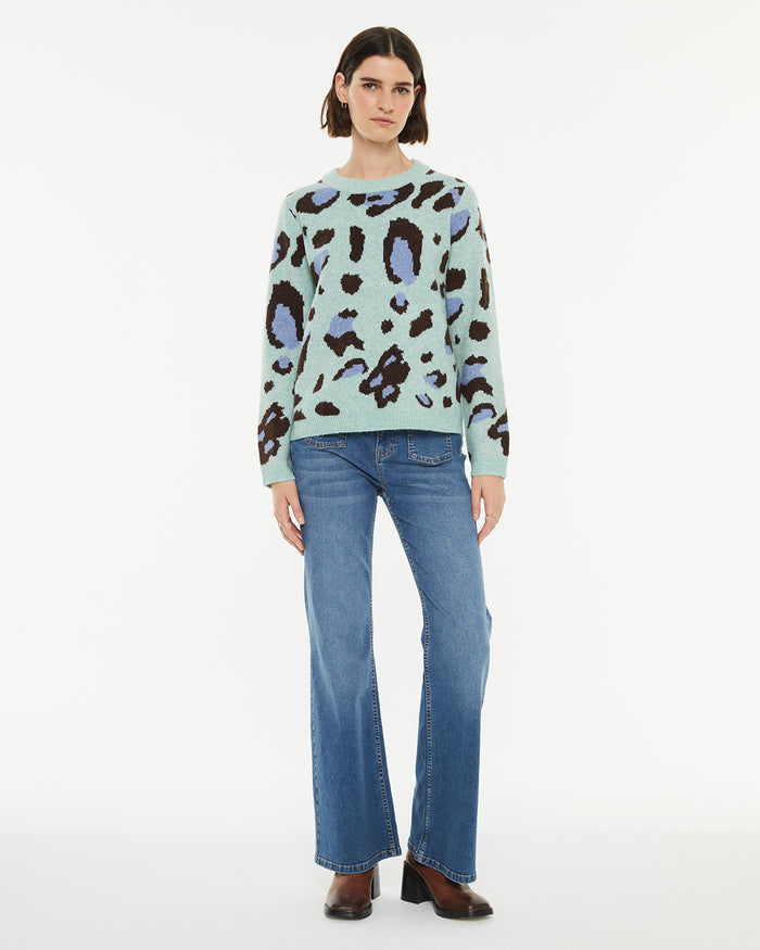 System Action Jersey Recto Jacquard Animal Print Acabados Rib