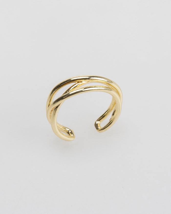 system action Pack tres anillos color oro con relieve