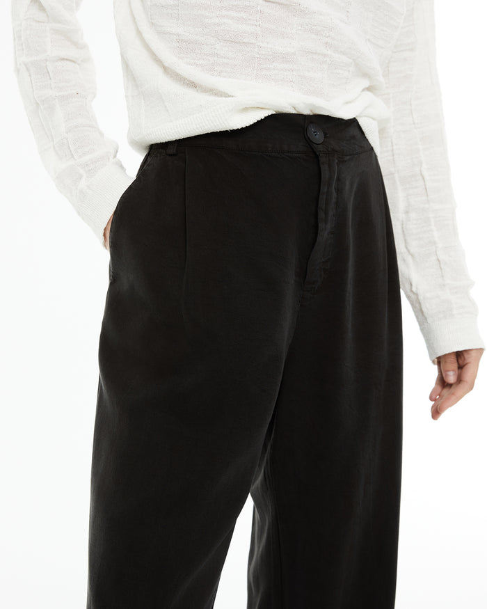 System Action Pantalón Ancho Cupro Con Goma En Cintura