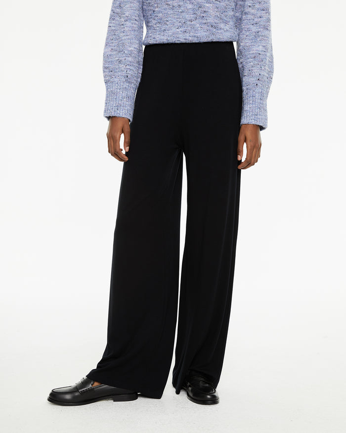 System Action Pantalón Básico Elástico Evasé Con Goma Cinturilla