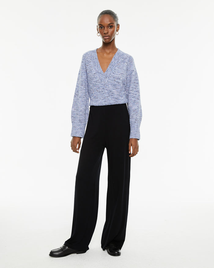 system action Pantalón básico elástico evasé con goma cinturilla