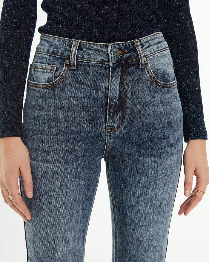 System Action Pantalón Denim Slim Fit Tiro Medio Efecto Lavado