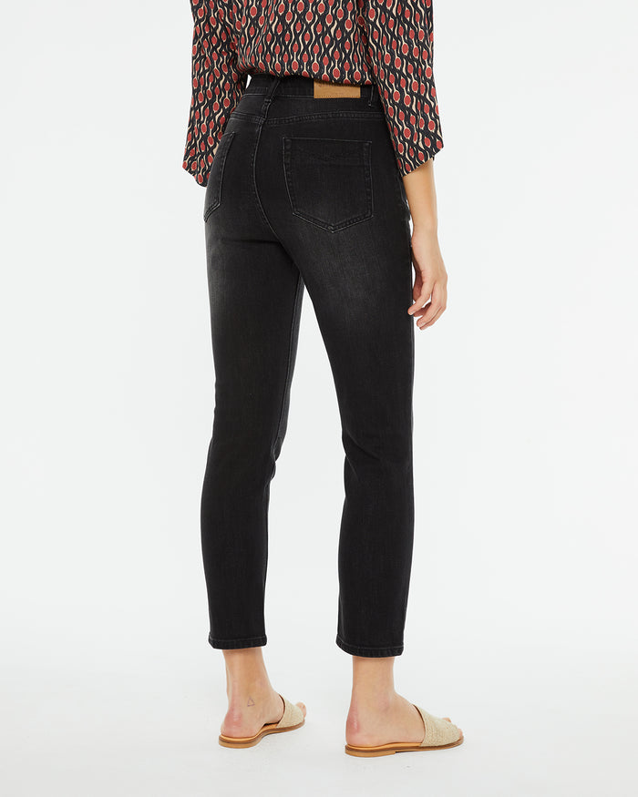 System Action Pantalón Denim Slim Fit Tiro Medio Efecto Lavado