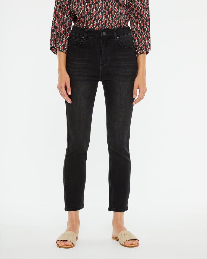 System Action Pantalón Denim Slim Fit Tiro Medio Efecto Lavado