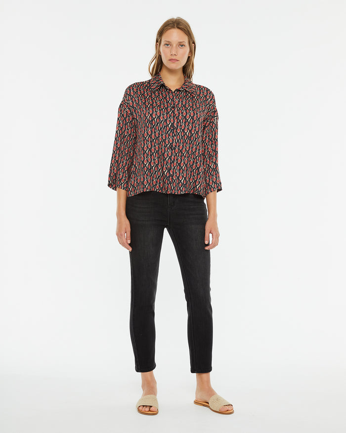 system action Pantalón denim slim fit tiro medio efecto lavado