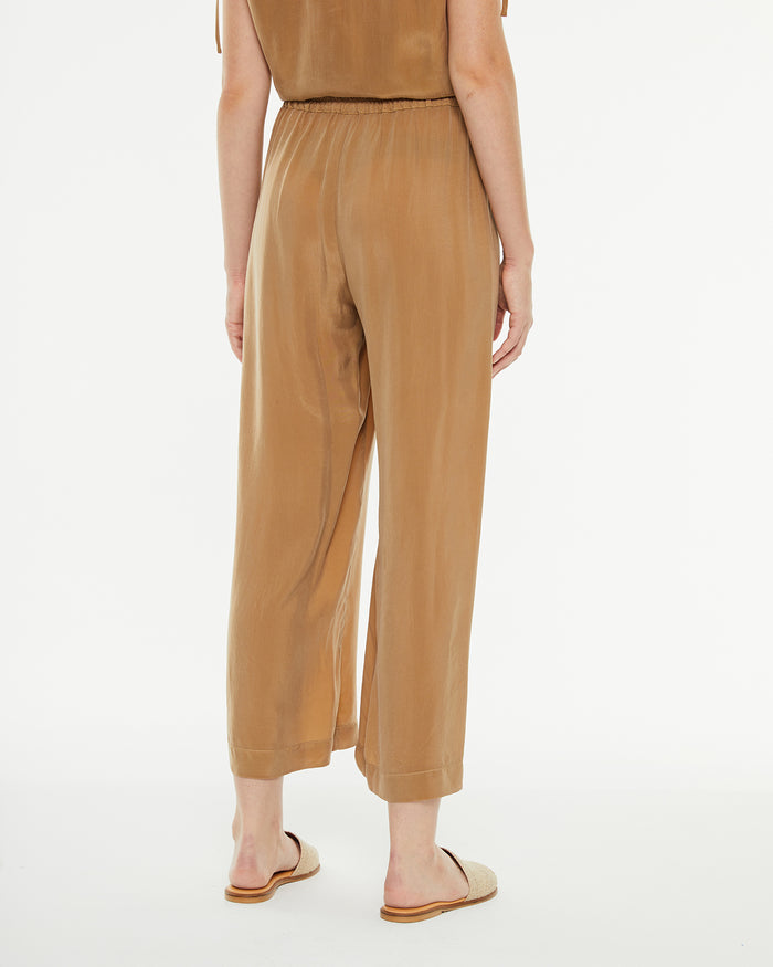 System Action Pantalón Largo Cupro Evasé Y Goma Fantasía