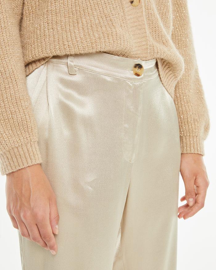 System Action Pantalón Largo De Viscosa Con Detalle Pinzas Delanteras