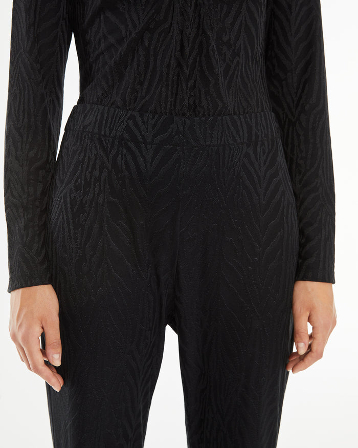 System Action Pantalón Largo Entallado Y Acampanado Jacquard