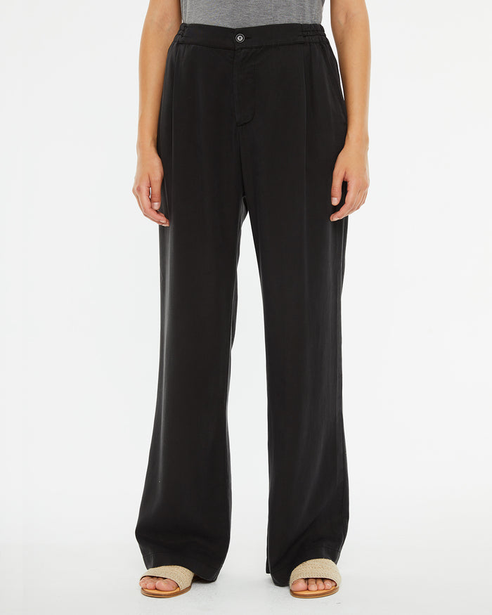 System Action Pantalón Largo Recto De Tencel Con Goma En Cinturilla