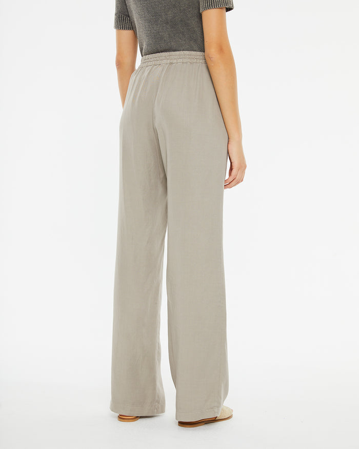 System Action Pantalón Largo Recto De Tencel Con Goma En Cinturilla