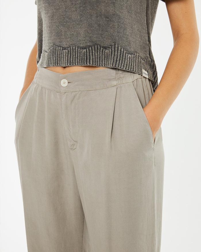 System Action Pantalón Largo Recto De Tencel Con Goma En Cinturilla