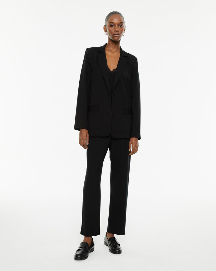 system action Pantalón largo recto de tiro medio tejido confort