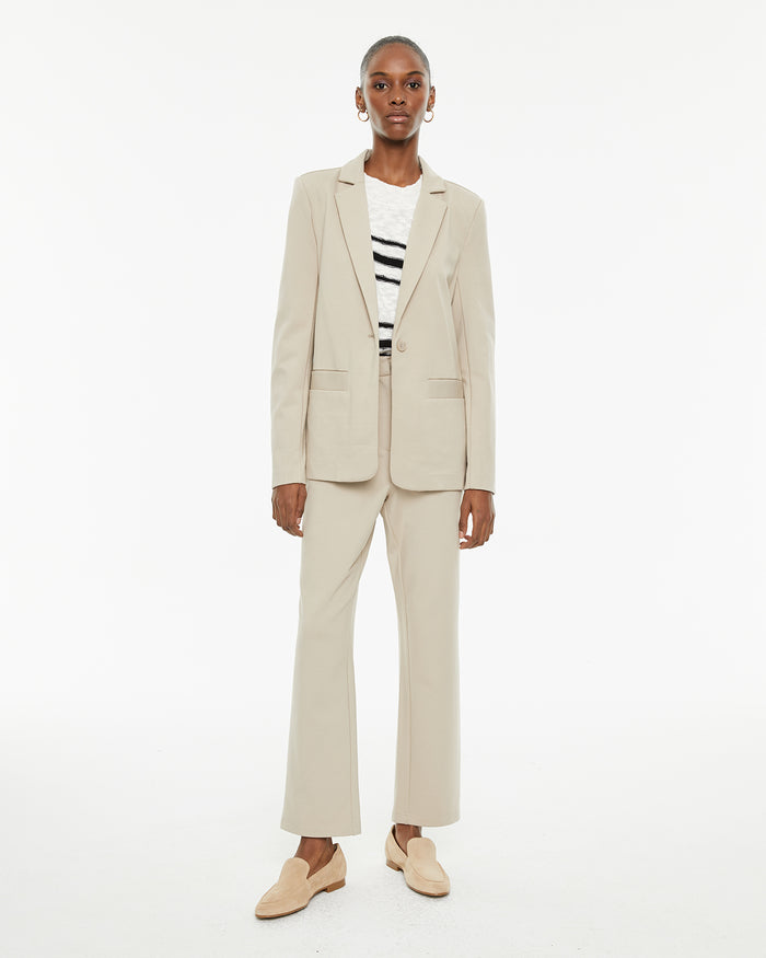 system action Pantalón largo recto de tiro medio tejido confort