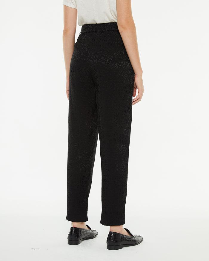 System Action Pantalón Recto Jacquard Tejido Satinado Animal Print