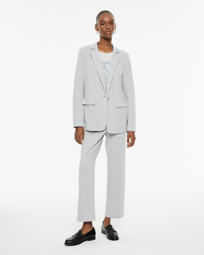 system action Pantalón tejido jacquard confort de tiro medio