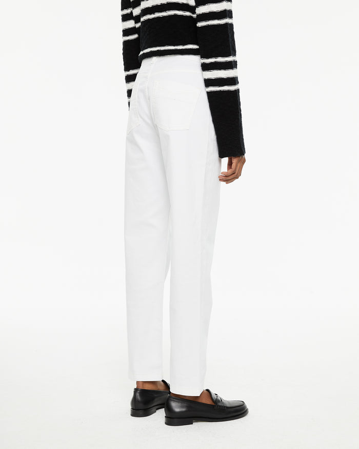 System Action Pantalón Vaquero Blanco Regular Fit Tiro Medio