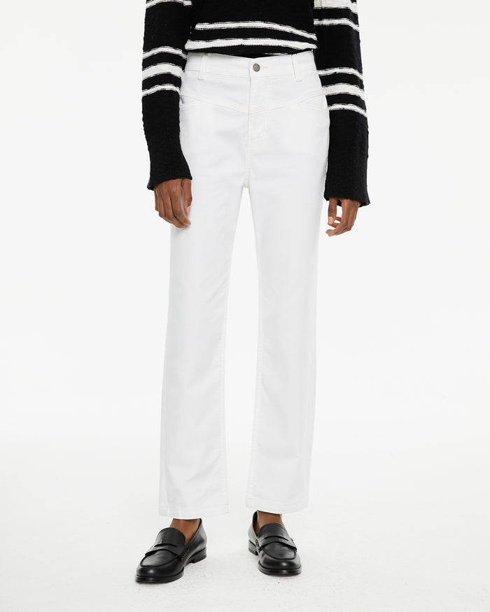 System Action Pantalón Vaquero Blanco Regular Fit Tiro Medio