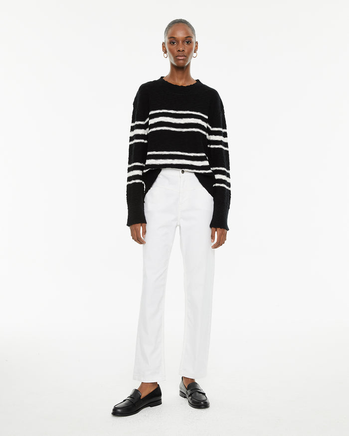 system action Pantalón vaquero blanco regular fit tiro medio