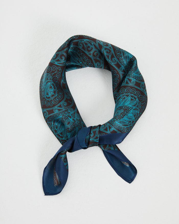 system action Pañuelo cuadrado satinado print bandana azul