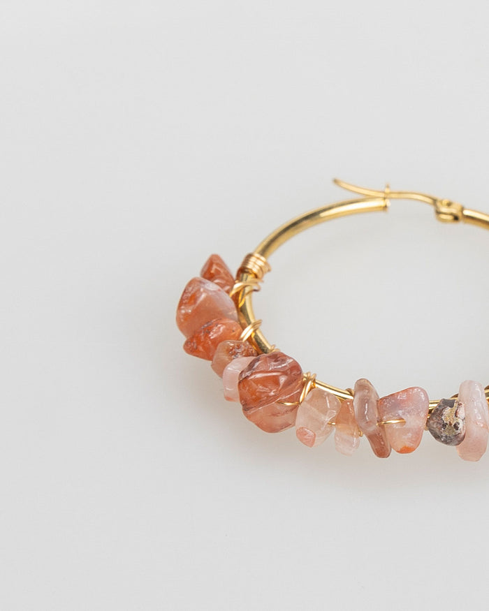 System Action Pendientes Aro Grandes Color Oro Con Pedreria