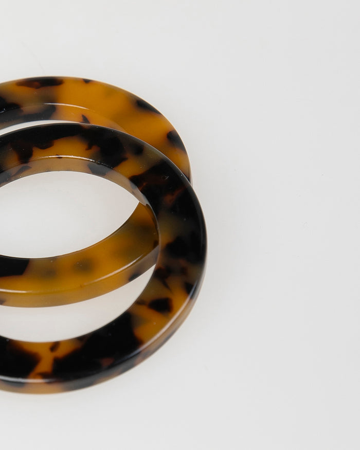 System Action Pendientes De Aro Bicolor Marrón Y Negro