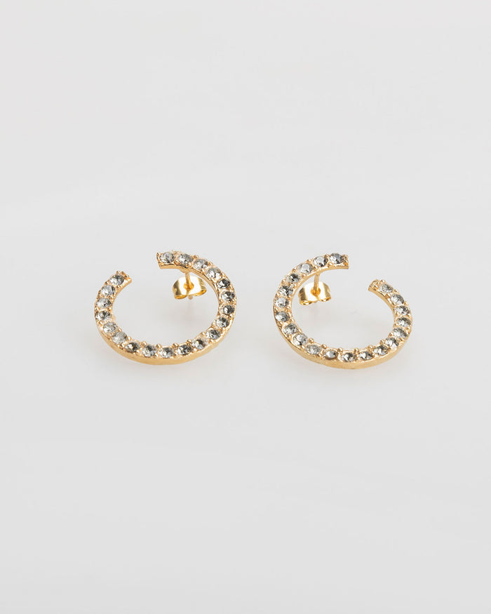 System Action Pendientes Forma Aro Oro Con Pedrería