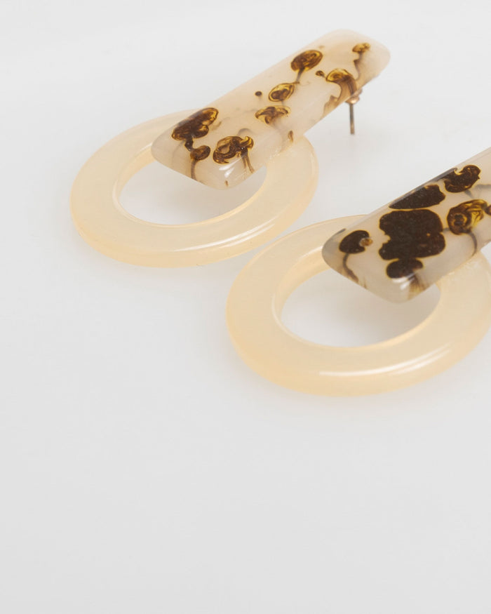 System Action Pendientes Grandes Geométricos Efecto Mármol