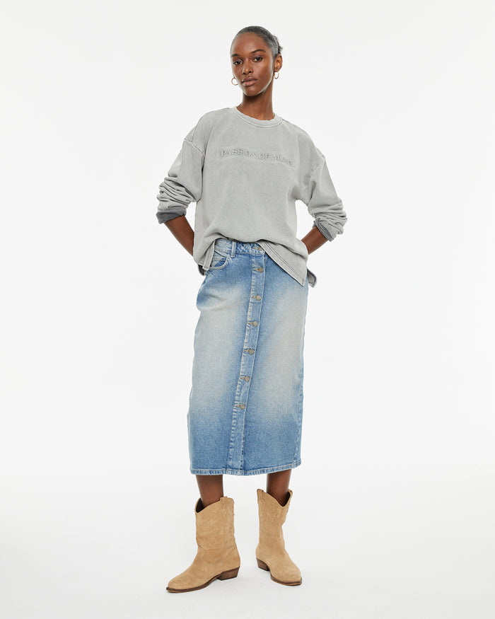 System Action Sudadera De Manga Larga Abullonada Con Frase En Relieve