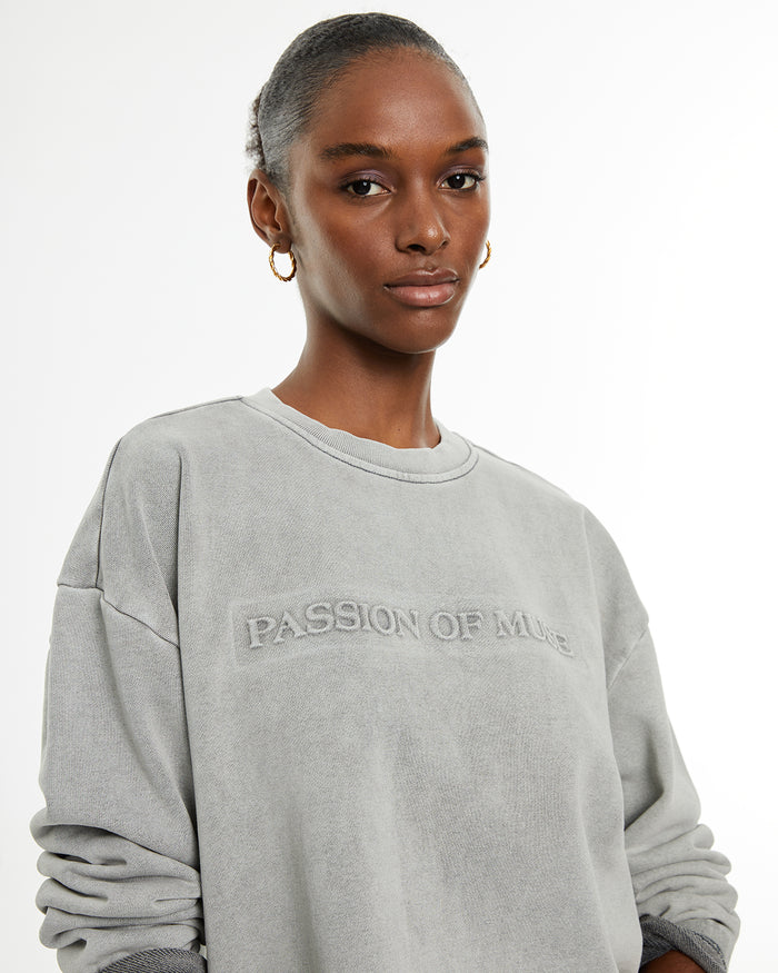 System Action Sudadera De Manga Larga Abullonada Con Frase En Relieve