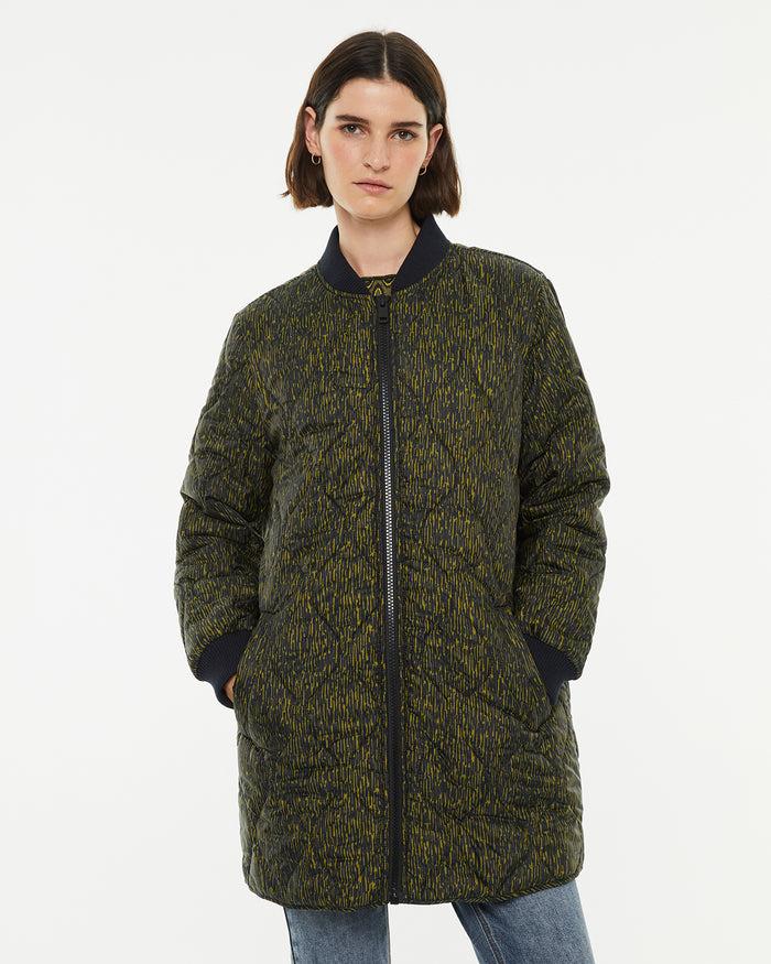 System Action Anorak Midi Acolchado Estampado