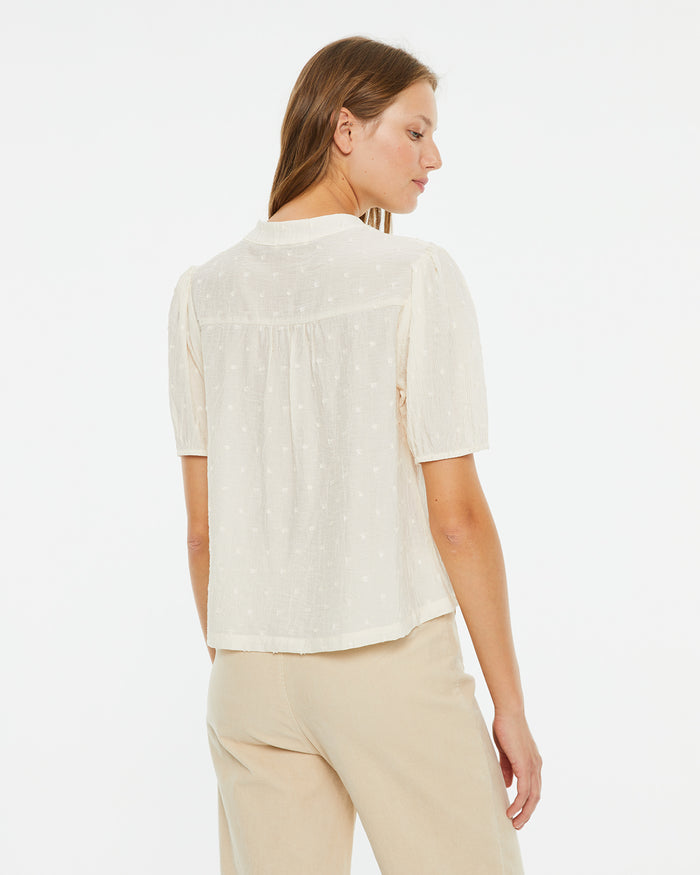 System Action Blusa Manga Corta Con Fruncidos