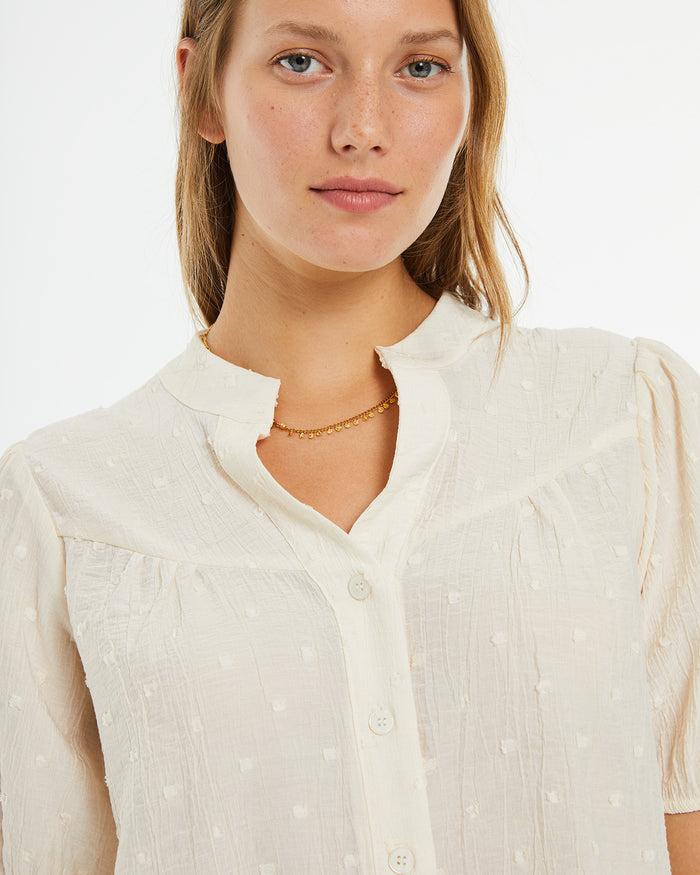 System Action Blusa Manga Corta Con Fruncidos