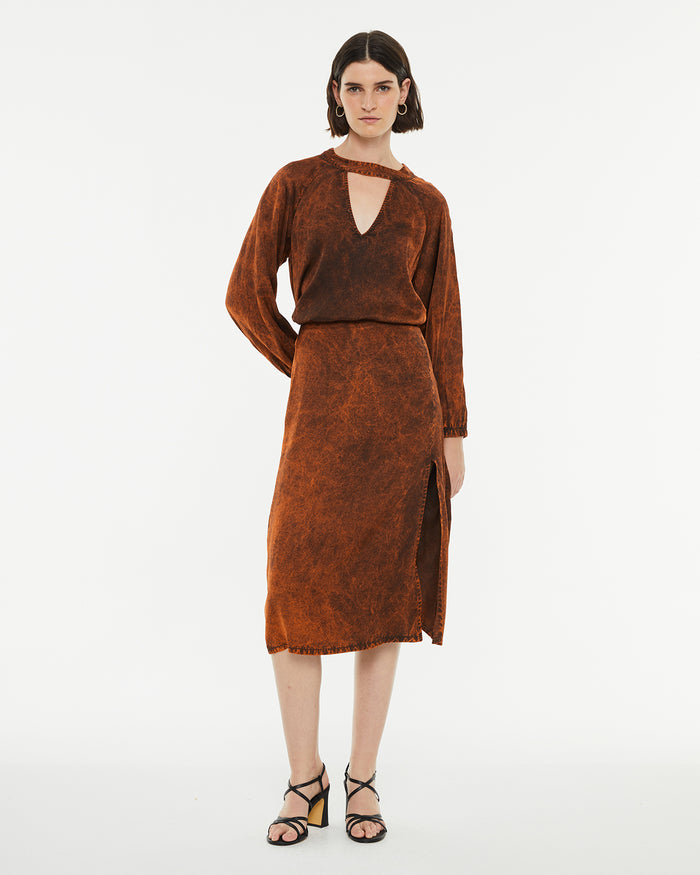 System Action Blusa Satinada Manga Abullonada