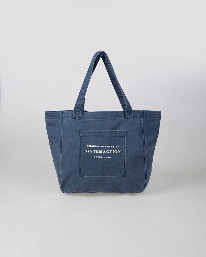 system action Bolso de algodón efecto lavado