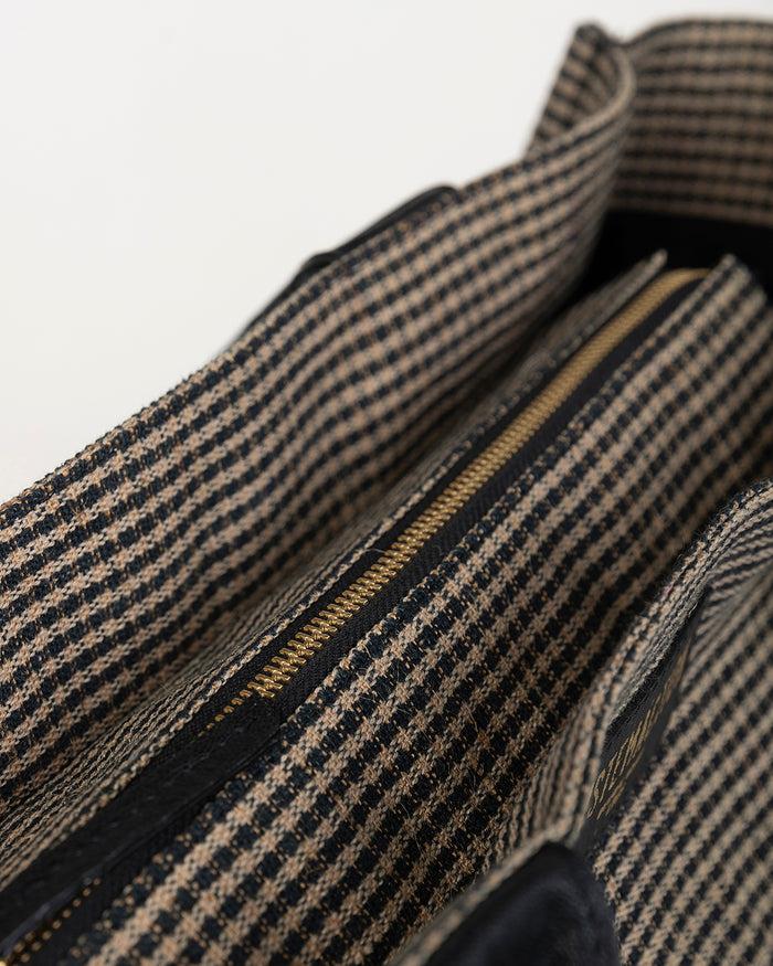 System Action Bolso De Cuadros Con Asa A Contraste