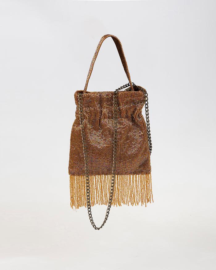 system action Bolso de fiesta con beats y flecos