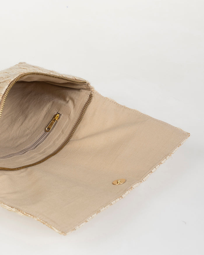 System Action Bolso De Mano De Rafia Trenzado