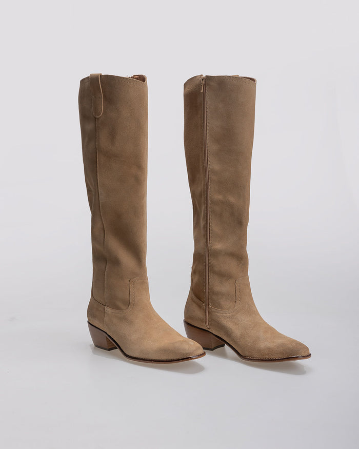 system action Bota de ante caña alta con tacón