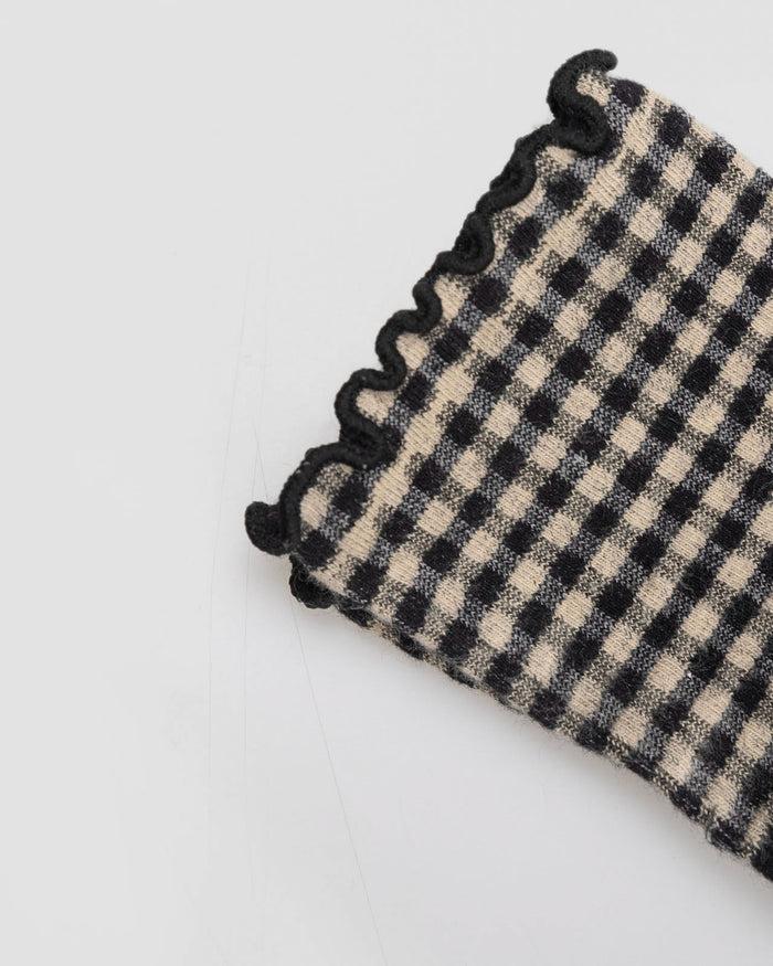 System Action Calcetín De Cuadros Acabado Volantes