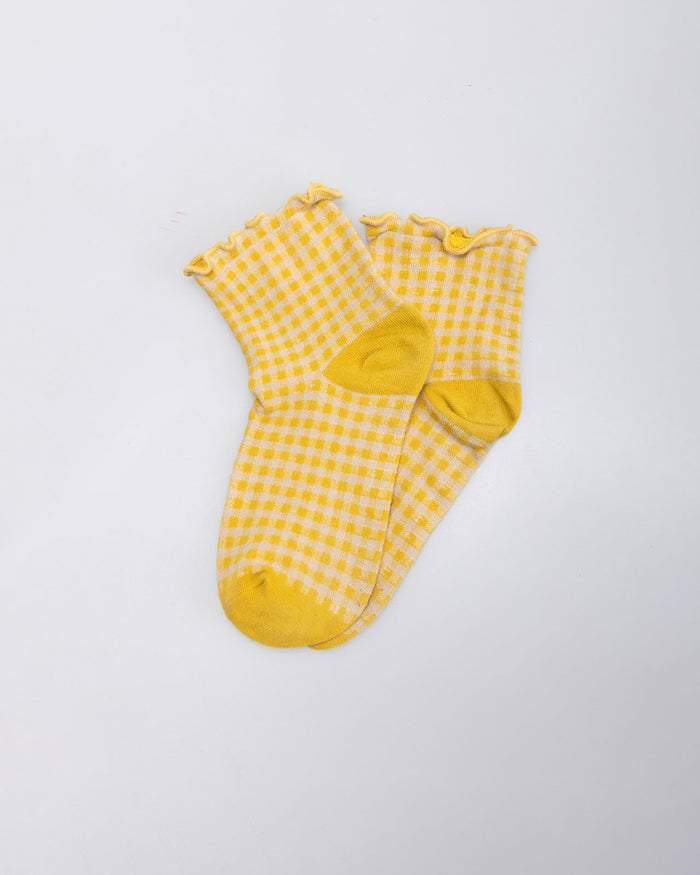 System Action Calcetín De Cuadros Acabado Volantes