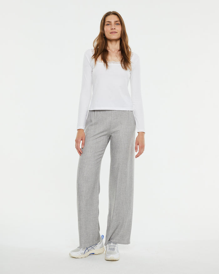 System Action Camiseta Crop Ajustada Manga Larga