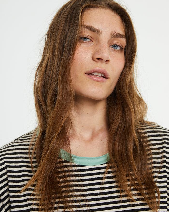 System Action Camiseta De Rayas Manga Larga