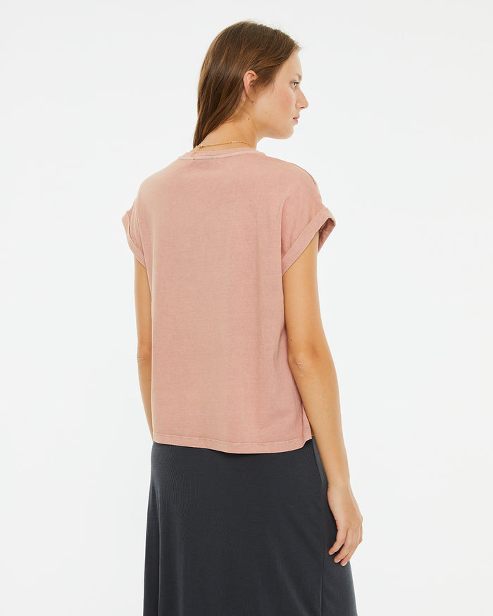 System Action Camiseta Manga Caída Efecto Lavado