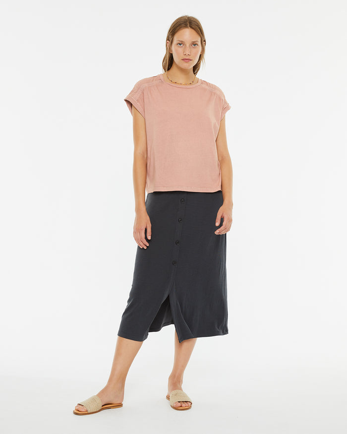 System Action Camiseta Manga Caída Efecto Lavado