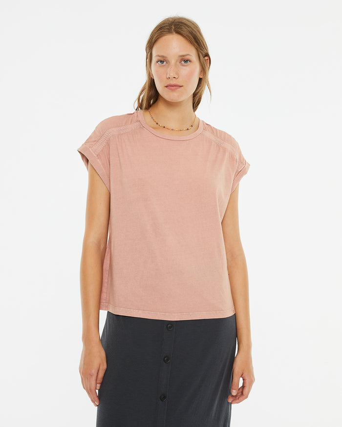 system action Camiseta manga caída efecto lavado