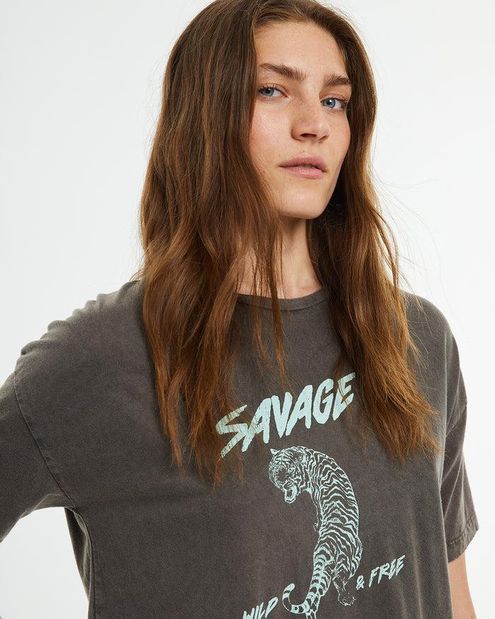 System Action Camiseta Manga Corta Estampado Tigre